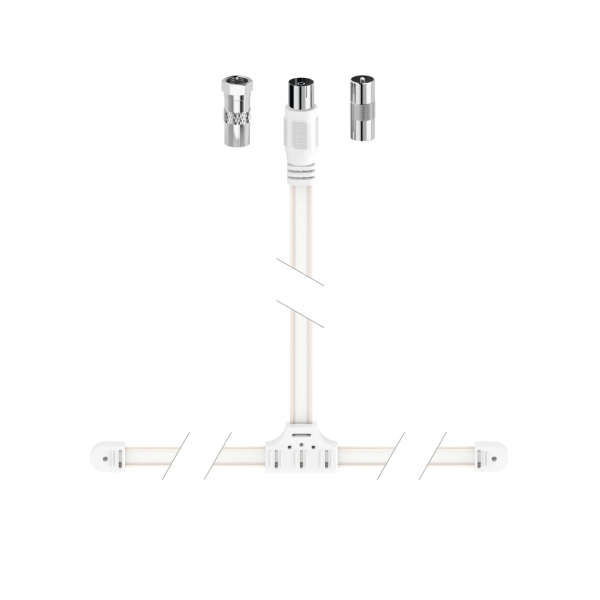 hama essential antena dipolo dab+ cable coaxial de 1.75m color blanco