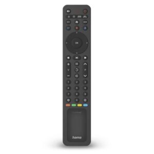 hama mando a distancia para tv universal panel solar de carga alcance 10m 43 botones acceso directo a streaming permite 8 dispositivos simultaneos 23.4x5.1x2.2cm color negro
