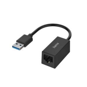 hama essential adaptador de red usb a macho ethernet rj45 hembra velocidad hasta 1gbit/s color negro