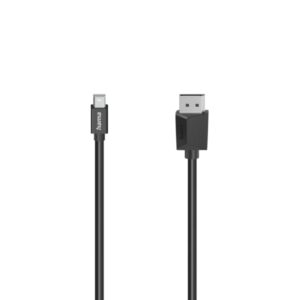 hama essential cable displayport a mini displayport 4k longitud 1.5m blindaje doble velocidad hasta 21.6gbps color negro