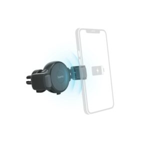 hama fc10 flex set soporte con cargador para coche potencia 10w usb c carga rapida antideslizante color gris