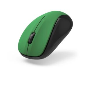hama mw 300 v2 raton optico inalambrico 1200dpi 3 botones silencioso usb a rf 2.4ghz uso ambidiestro rango 10m 5.8x3.7x10.3cm color negro y verde