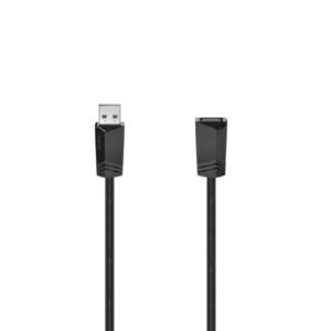 hama essential cable alargador usb a macho/hembra longitud 0.75m velocidad hasta 480mbps blindaje doble color negro