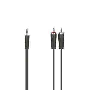 hama essential cable de audio longitud 1.5m estereo jack 3.5mm macho 2x rca macho color negro