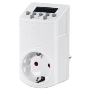 hama mini enchufe temporizador digital potencia maxima 1800w voltaje 250v temporizador interruptor de encendido intervalos de 1min color blanco