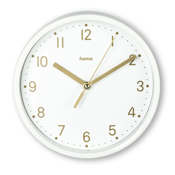 hama madeira reloj de sobremesa analogico silencioso funciona con 1 pila aa 16x4.5cm color blanco