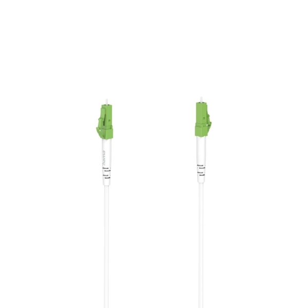 hama essential cable de fibra optica monomodo longitud 5m transmision hasta 10gbit/s conector lc/apc color blanco