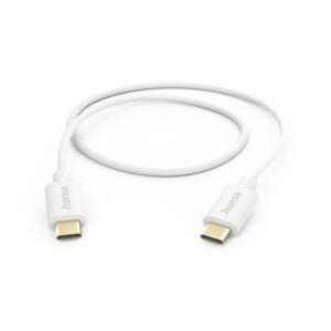 hama cable usb c macho potencia maxima 60w longitud 1m velocidad hasta 480mbps chapado en oro color blanco