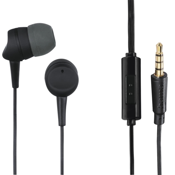 hama kooky auriculares con microfono cable 1.2m jack 3.5mm color negro