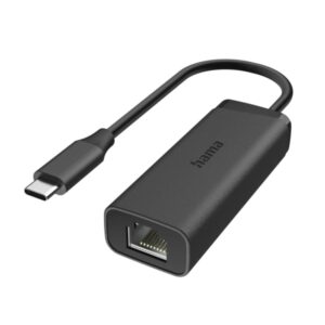 hama essential adaptador de red usb c macho ethernet rj45 hembra velocidad hasta 2.5gbit/s color negro