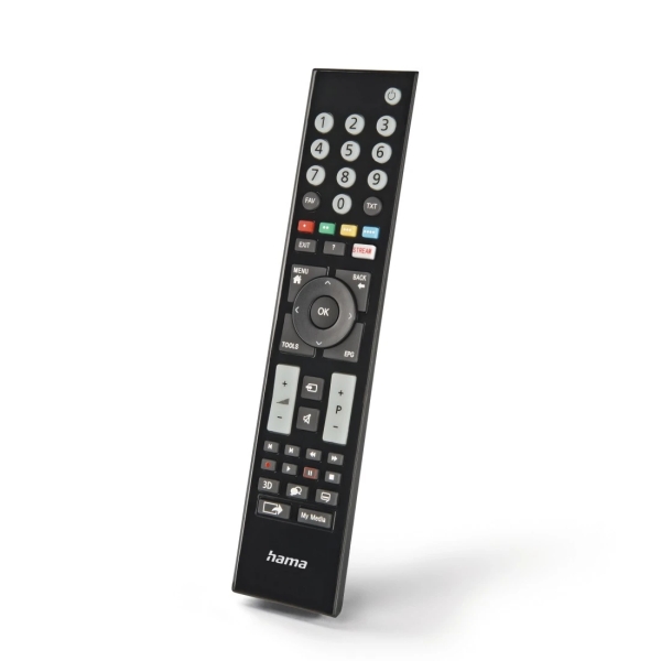 hama mando a distancia para tv grundig alcance 10m 48 botones acceso directo a plataformas de streaming 22.4x5x2.1cm color negro