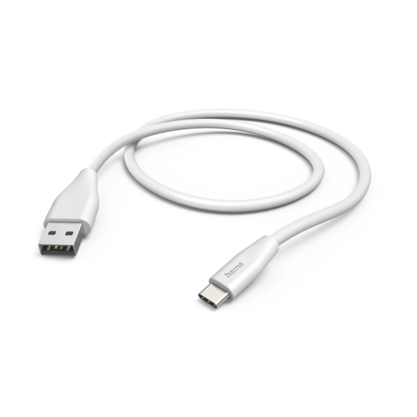 hama cable usb usb a macho usb c macho longitud 1.5m velocidad hasta 480mbps niquelado color blanco