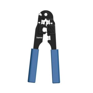 hama essential crimpadora para terminales rj45 metalico cuchillas de corte color azul y negro