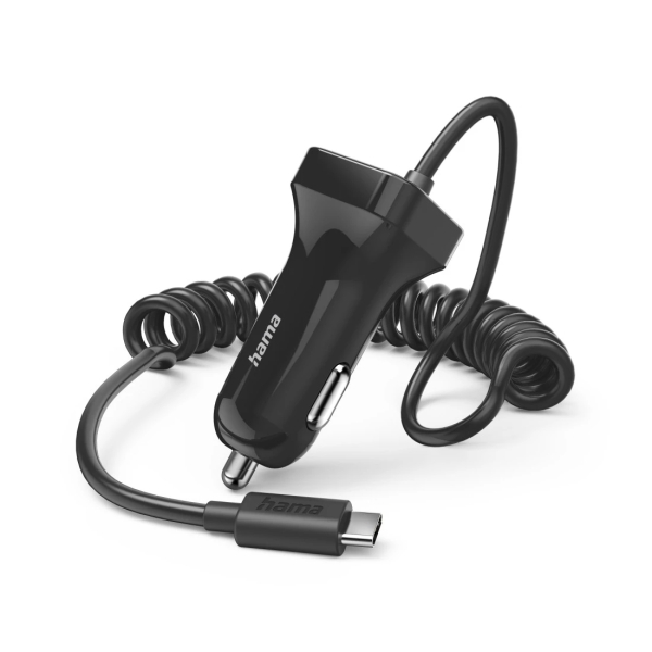 hama cargador de coche 12w cable 1m usb c color negro