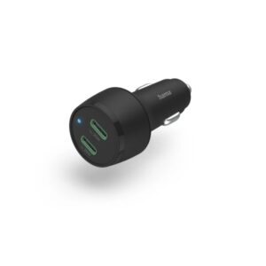 hama cargador de coche 45w pantalla led usb c power delivery qualcomm 2.0 color negro