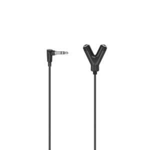 hama essential cable de audio jack 3.5mm hembra x2 jack 3.5mm macho longitud 12cm color negro