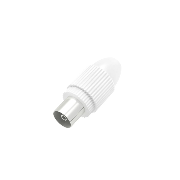 hama essential conector coaxial hembra apto para cables entre 5 y 7mm fijacion con pinza color blanco