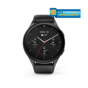 hama 8900 reloj inteligente smartwatch bluetooth 5.3 bateria 300mah pantalla amoled 1.43" ip68 aluminio pulsera de silicona gps integrado autonomia 6 dias 4.6x1.2x5.3cm color negro