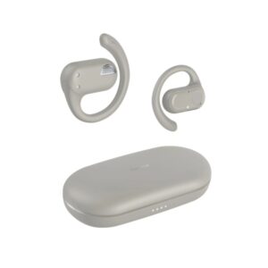 hama spirit open auriculares con microfono omnidireccional bluetooth ipx4 pantalla led carga por usb c color beige