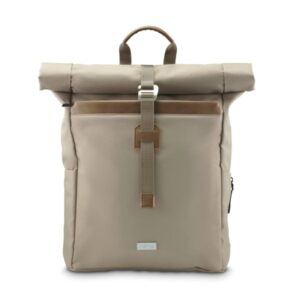 hama silvan mochila para portatiles hasta 16.2" capacidad ampliable de 15 a 22l poliester reciclado interior acolchado bolsillo frontal 32x46x14cm color beige