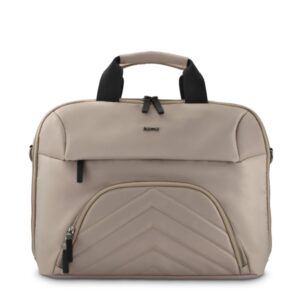 hama premium lightweight mochila para portatiles hasta 14.1" poliester reciclado interior acolchado bolsillos frontales 41x8.5x30cm color beige
