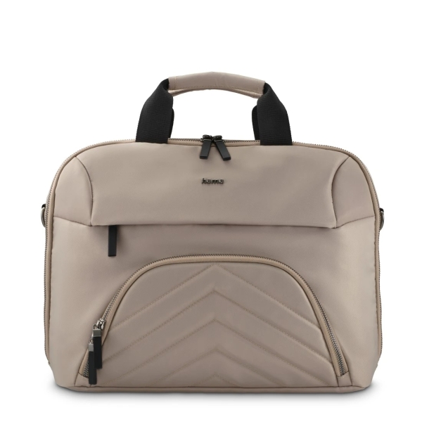 hama premium lightweight mochila para portatiles hasta 14.1" poliester reciclado interior acolchado bolsillos frontales 41x8.5x30cm color beige