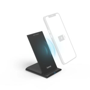 hama qi fc10s cargador inalambrico potencia 10w usb c indicador led carga rapida color negro