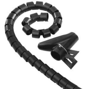 hama organizador de cable en espiral 20mm flexible longitud 2.5m adaptador para instalacion color negro