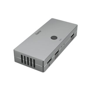 hama connect2switch conmutador kvm velocidada hasta 480mbit/s hdmi 4k 3x usb a color gris