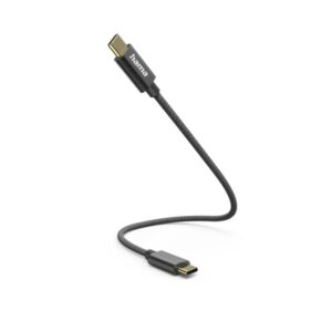 hama cable usb c macho potencia maxima 60w longitud 0.2m velocidad hasta 480mbps chapado en oro color negro