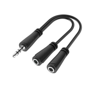 hama essential cable adaptador de audio 0.15m 2x jack hembra de 3.5mm jack macho de 3.5mm estereo color negro