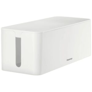 hama maxi caja para regletas y cables facil organizacion y limpieza proteccion infantil y de mascotas diametro maximo del cable 20mm 40.6x15.6x13.5cm color blanco