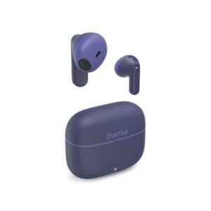 hama freedom light ii auriculares con microfono omnidireccional bluetooth rango 10m asistente de voz carga por usb c color azul