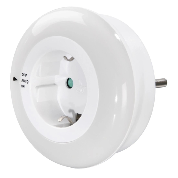 hama circle luz led nocturna con enchufe potencia 0.8w ip20 sensor de luz proteccion tactil 8.2x8.2x7.3cm color blanco