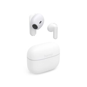 hama freedom light ii auriculares con microfono omnidireccional bluetooth autonomia hasta 20h rango 10m asistente de voz carga por usb c color blanco