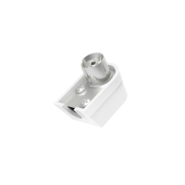 hama essential conector coaxial hembra acodado 90º fijacion con tornillo cables hasta de 6mm color plata