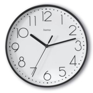 hama salina reloj de pared analogico silencioso funciona con 1 pila aa 22x3.5cm color negro