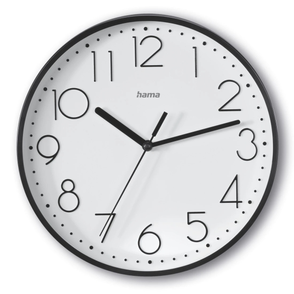 hama salina reloj de pared analogico silencioso funciona con 1 pila aa 22x3.5cm color negro