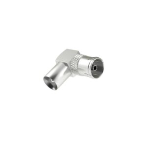 hama essential adaptador coaxial acodado 90º coaxial hembra coaxial macho color plata
