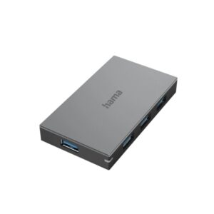 hama essential hub usb 2.0/3.2 cable usb a de 1.8m 4x usb a color gris