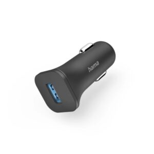 hama cargador de coche 6w pantalla led usb a color negro