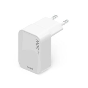 hama cargador de pared 30w usb c plegable power delivery gan qualcomm color blanco