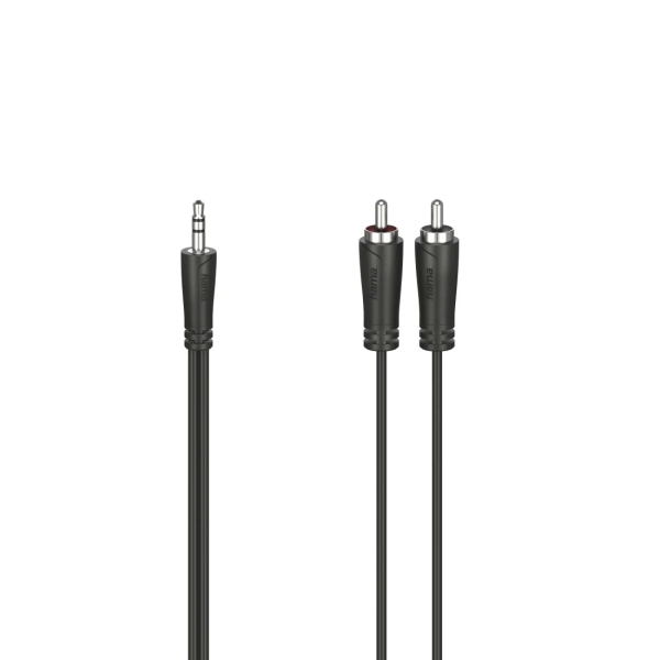 hama essential cable de audio 2x rca macho jack 3.5mm macho longitud 75cm estereo color negro