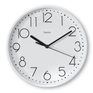 hama salina reloj de pared analogico silencioso funciona con 1 pila aa 22x3.5cm color blanco