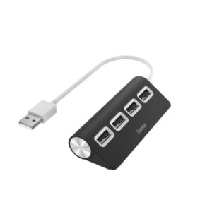 hama essential hub usb 2.0 cable usb a integrado de 15cm 4x usb a color negro