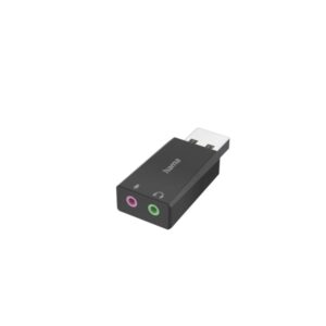 hama essential adaptador de audio usb a macho jack 3.5 hembra x2 estereo color negro
