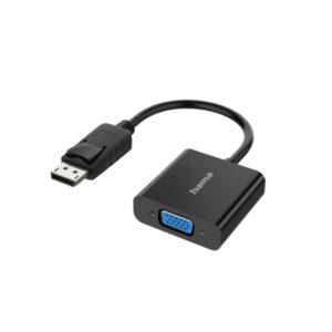 hama essential adaptador de video full hd cable 0.15m displayport macho vga hembra color negro