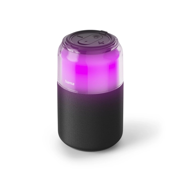 hama can speaker altavoz portatil potencia 5w bluetooth usb c bateria 1800mah rango 10m luz led 14.8x8.6x8.6cm color negro