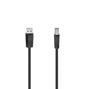 hama essential cable usb longitud 5m usb a macho usb b macho velocidad hasta 480mbps blindaje doble color negro