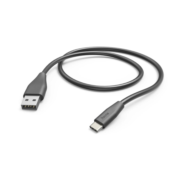 hama cable usb longitud 1.5m usb a macho usb c macho velocidad hasta 480mbps niquelado color negro